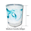 handmade scented Marble Soy Candle Japanese Honeysuckle Teal - Cosmetics Fragrance Direct-