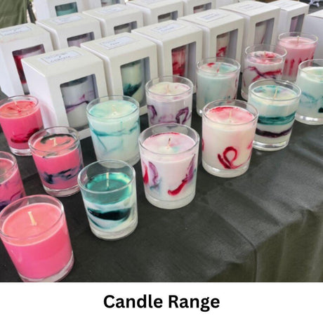 handmade scented Marble Soy Candle Japanese Honeysuckle Teal - Cosmetics Fragrance Direct-