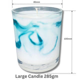 Handmade scented Marble Soy Candle Vanilla Caramel Teal - Cosmetics Fragrance Direct-