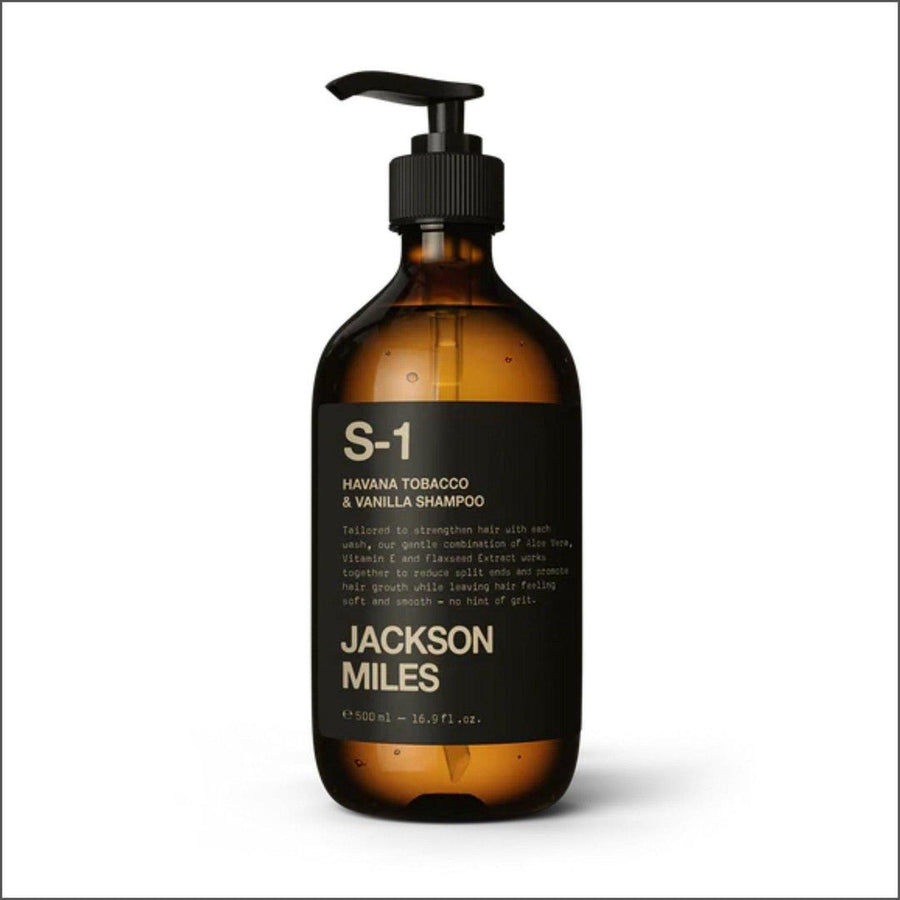 Jackson Miles S-1 Havana Tobacco & Vanilla Mens Shampoo 500ml - Cosmetics Fragrance Direct-9369998000449