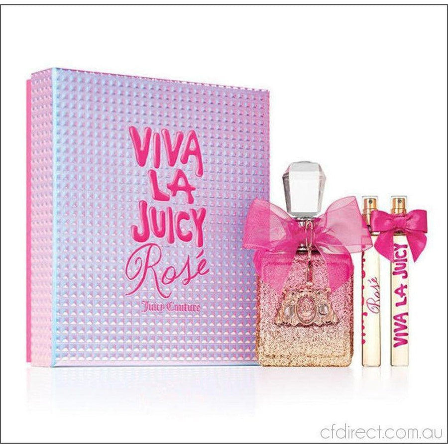 Juicy Couture Viva La Juicy Rose Eau de Parfum 100ml Gift Set - Cosmetics Fragrance Direct-7.19346E+11