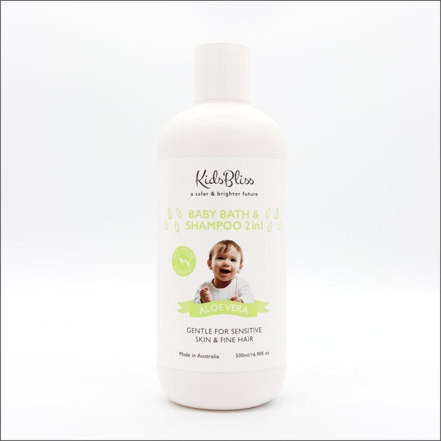 Kids Bliss baby Bath & Shampoo 2in1 Aloe Vera 500ml - Cosmetics Fragrance Direct-9349261001298