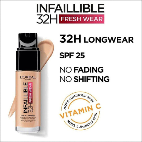 L'Oréal Infaillible 32hr Fresh Wear Foundation - 130 True Beige - Cosmetics Fragrance Direct-3600523614417