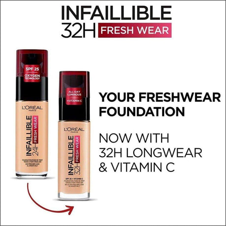 L'Oréal Infaillible 32hr Fresh Wear Foundation - 130 True Beige - Cosmetics Fragrance Direct-3600523614417