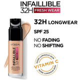L'Oréal Infaillible 32hr Fresh Wear Foundation - 140 Golden Beige - Cosmetics Fragrance Direct-3600523614493