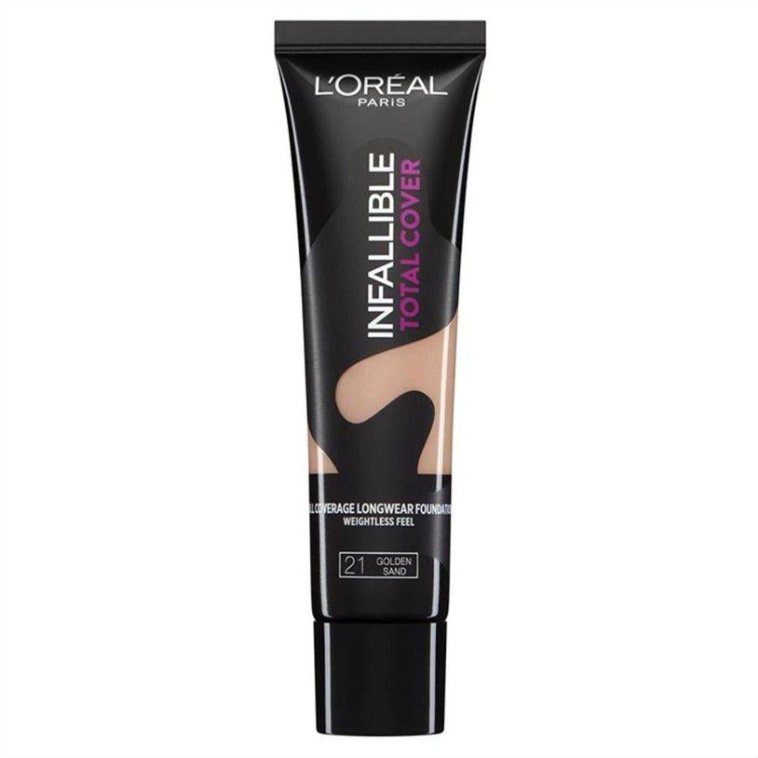 L'Oréal Infallible Total Cover Foundation - 21 Golden Sand - Cosmetics Fragrance Direct-3600523339136