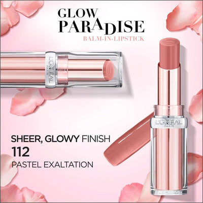 L'Oréal Paris Color Riche Glow Paradise Balm In Lipstick 112 Pastel Exaltation - Cosmetics Fragrance Direct-3600523465262