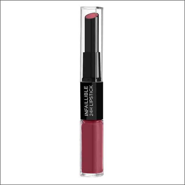 L'Oréal Paris Infaillible 2 Step 24hr Lipstick 804 Metro Proof Rose - Cosmetics Fragrance Direct-3600523999965