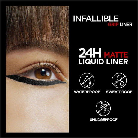 L'Oréal Paris Infaillible Grip 24H Vinyl Liquid Liner 01 Matte Black - Cosmetics Fragrance Direct-30175228