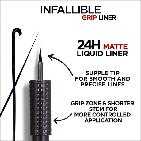 L'Oréal Paris Infaillible Grip 24H Vinyl Liquid Liner 05 Black Vinyl - Cosmetics Fragrance Direct-30152526