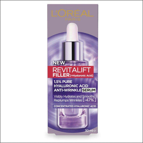 L'Oréal Paris Revitalift filler 1.5% Pure Hyaluronic Acid Anti-Wrinkle Serum 30ml - Cosmetics Fragrance Direct-3600523873869
