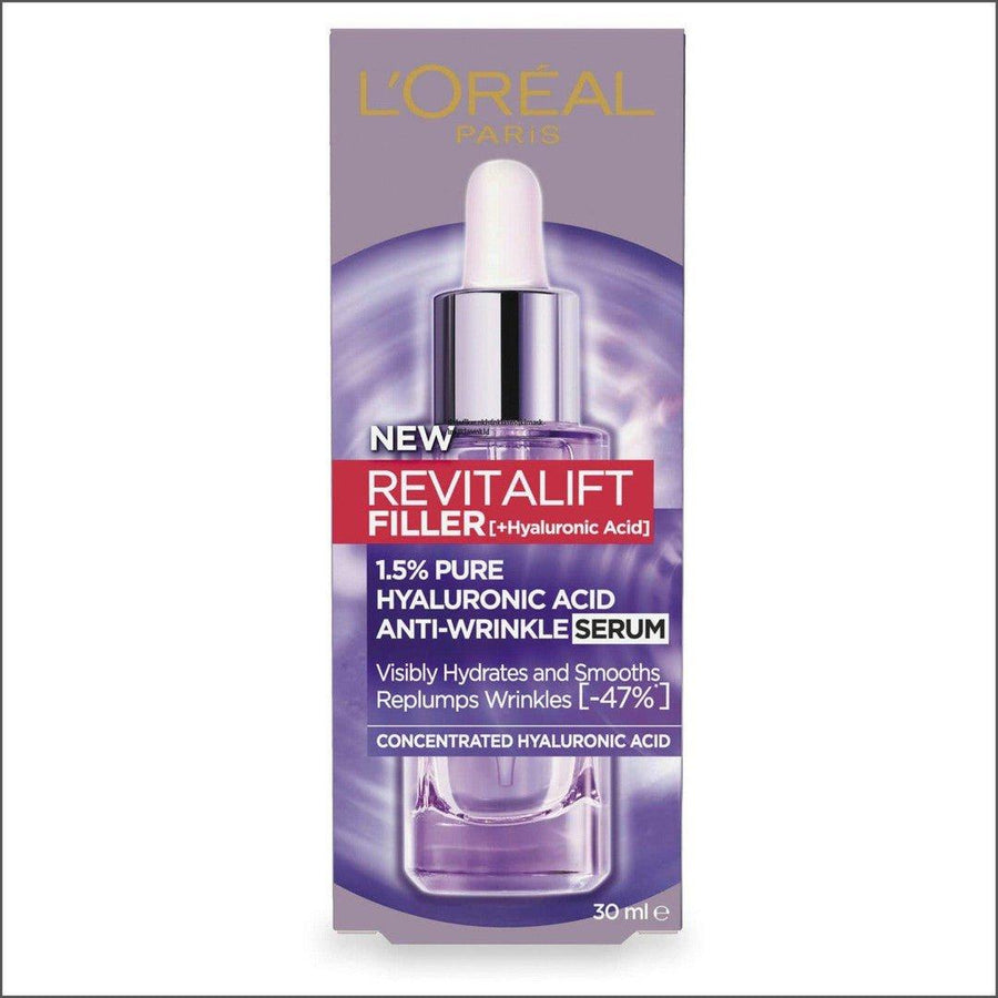 L'Oréal Paris Revitalift filler 1.5% Pure Hyaluronic Acid Anti-Wrinkle Serum 30ml - Cosmetics Fragrance Direct-3600523873869