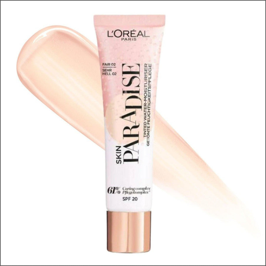 L'Oréal Paris Skin Paradise Tinted Water Moisturiser SPF 20 Fair 02 - Cosmetics Fragrance Direct-3600523880133