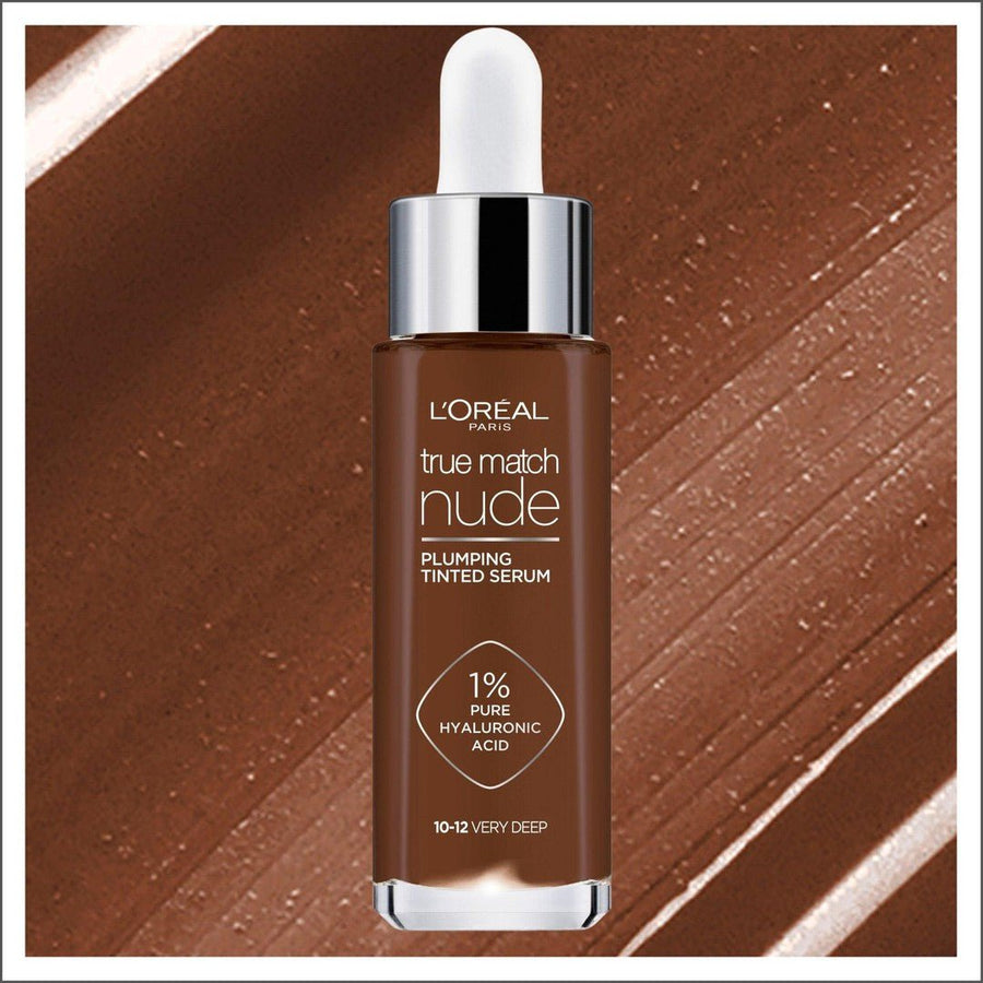 L'Oréal Paris True Match Nude Plumping Tinted Serum 10-12 Very Deep - Cosmetics Fragrance Direct-3600523989973
