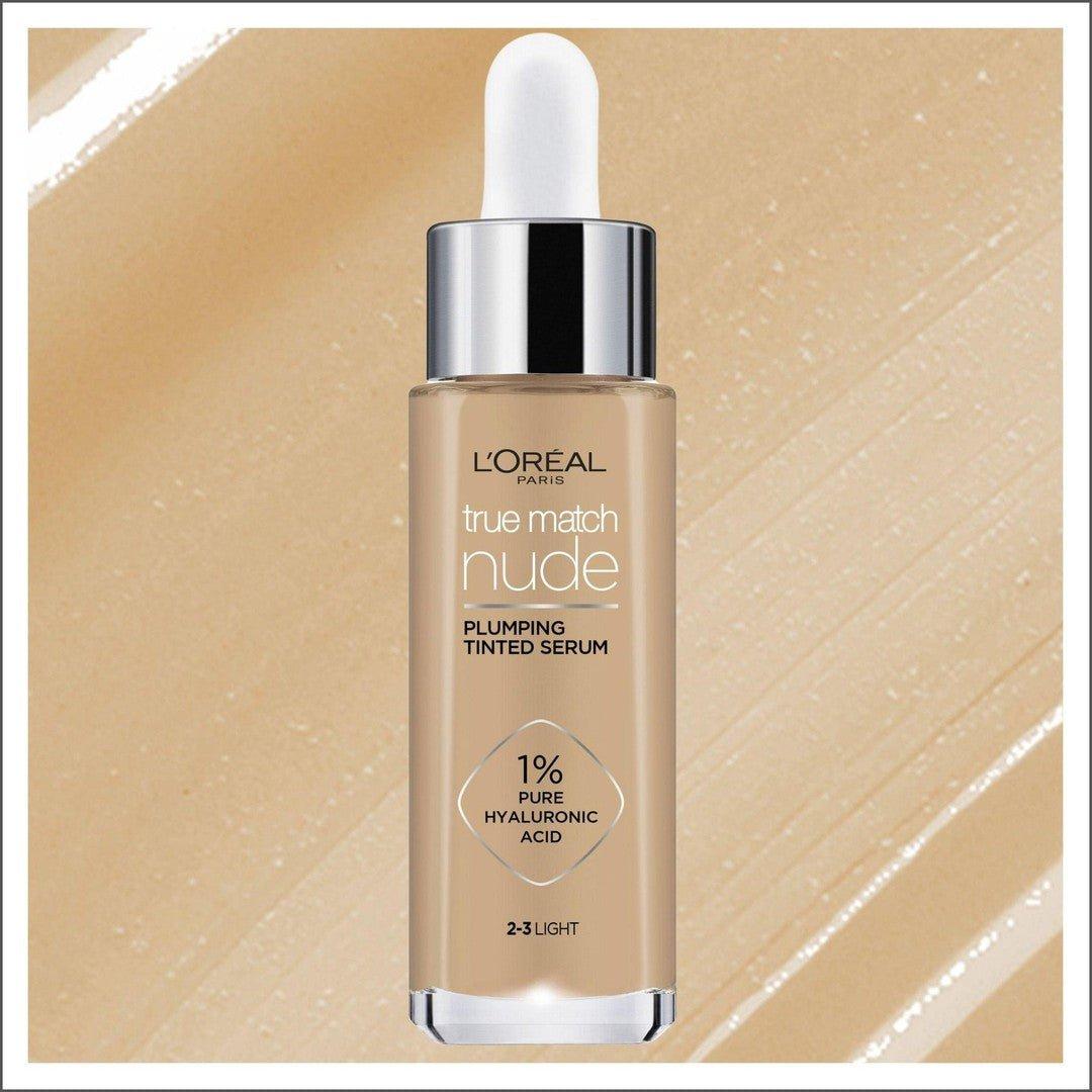 L'Oréal Paris True Match Nude Plumping Tinted Serum 2-3 Light - Cosmetics Fragrance Direct-3600523989904