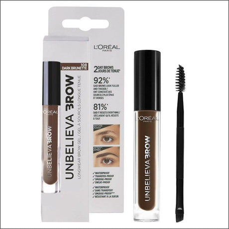 L'Oréal Paris Unbelievabrow Brow Gel 108 Dark Brunette - Cosmetics Fragrance Direct-3600523674626