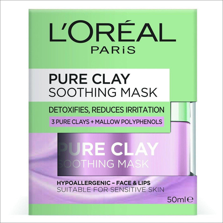 L'Oréal Pure Clay Soothing Purple Mask 50ml - Cosmetics Fragrance Direct-3600523692194