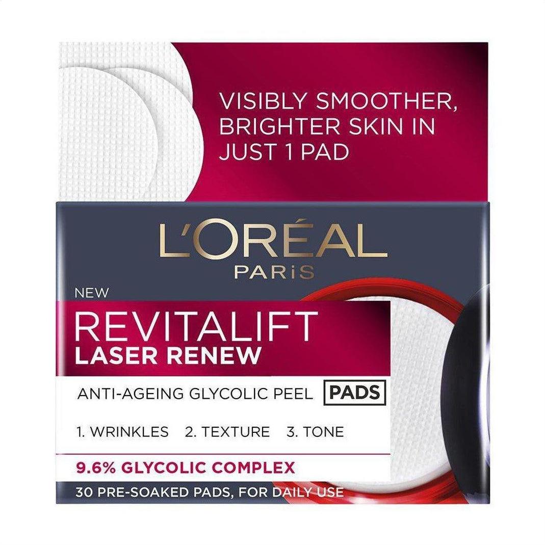 L'Oréal Revitalift Laser Glycolic Pads x 30 - Cosmetics Fragrance Direct-3600523571161
