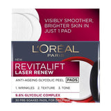 L'Oréal Revitalift Laser Glycolic Pads x 30 - Cosmetics Fragrance Direct-3600523571161