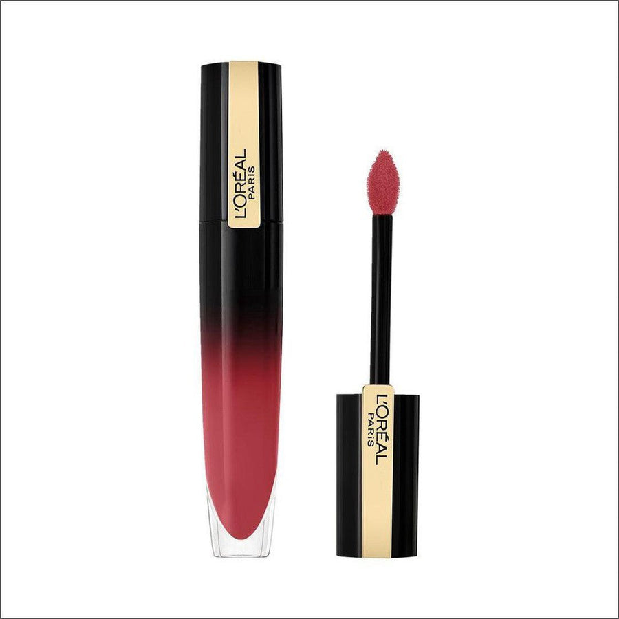 L'Oréal Rouge Signature Brilliant Lip Ink Liquid Lipstick 6.4mL - Be Outstanding 302 - Cosmetics Fragrance Direct-3600523794911