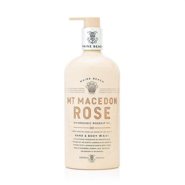 Maine Beach Mt Macedon Rose Hand & Body Wash 500ml *Bottled Dinted* - Cosmetics Fragrance Direct-9343055009040