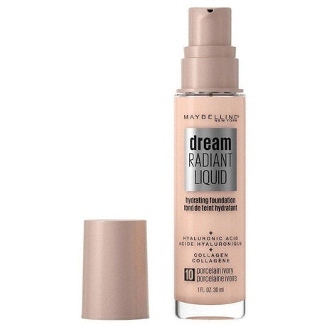 Maybelline Dream Radiant Liquid Hydrating Foundation - Porcelain Ivory 10 30 mL - Cosmetics Fragrance Direct-041554579079