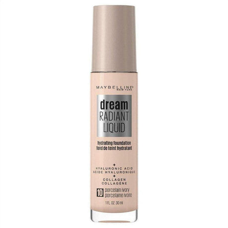 Maybelline Dream Radiant Liquid Hydrating Foundation - Porcelain Ivory 10 30 mL - Cosmetics Fragrance Direct-041554579079