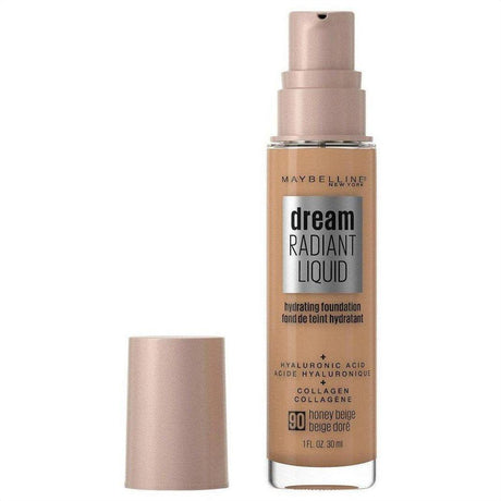 Maybelline Dream Radiant Liquid Hydrating Foundation with Hyaluronic Acid - Honey Beige 90 - Cosmetics Fragrance Direct-37346612