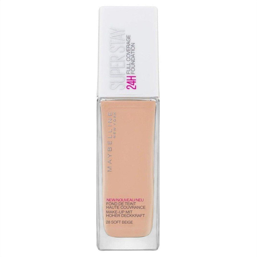 Maybelline SuperStay 24HR Full Coverage Liquid Foundation - Soft Beige 28 - Cosmetics Fragrance Direct-3600531401955