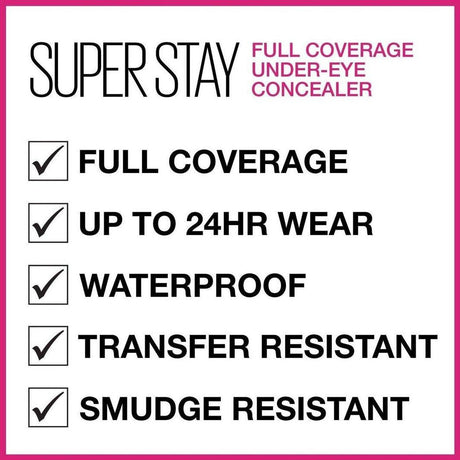 Maybelline SuperStay Full Coverage Under-Eye Liquid 25 Medium 7 mL - Cosmetics Fragrance Direct-30175570