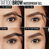 Maybelline Tattoo Studio Waterproof Brow Gel Blonde 6.8 mL - Cosmetics Fragrance Direct-041554544923