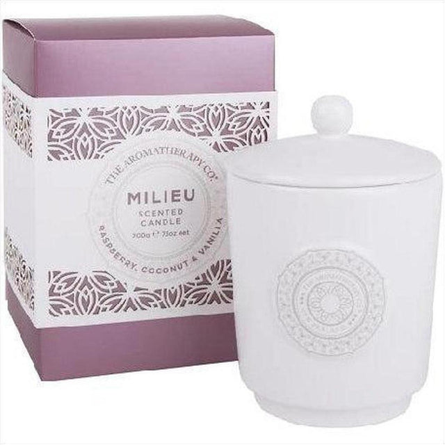 Milieu Range Candle Raspberry, Coconut & Vanilla - Cosmetics Fragrance Direct-9420005368386