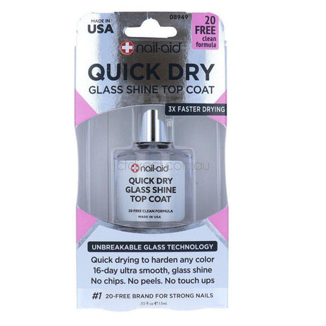 Nail-Aid Quick Dry Glass Shine Top Coat 15ml - Cosmetics Fragrance Direct-839186089499