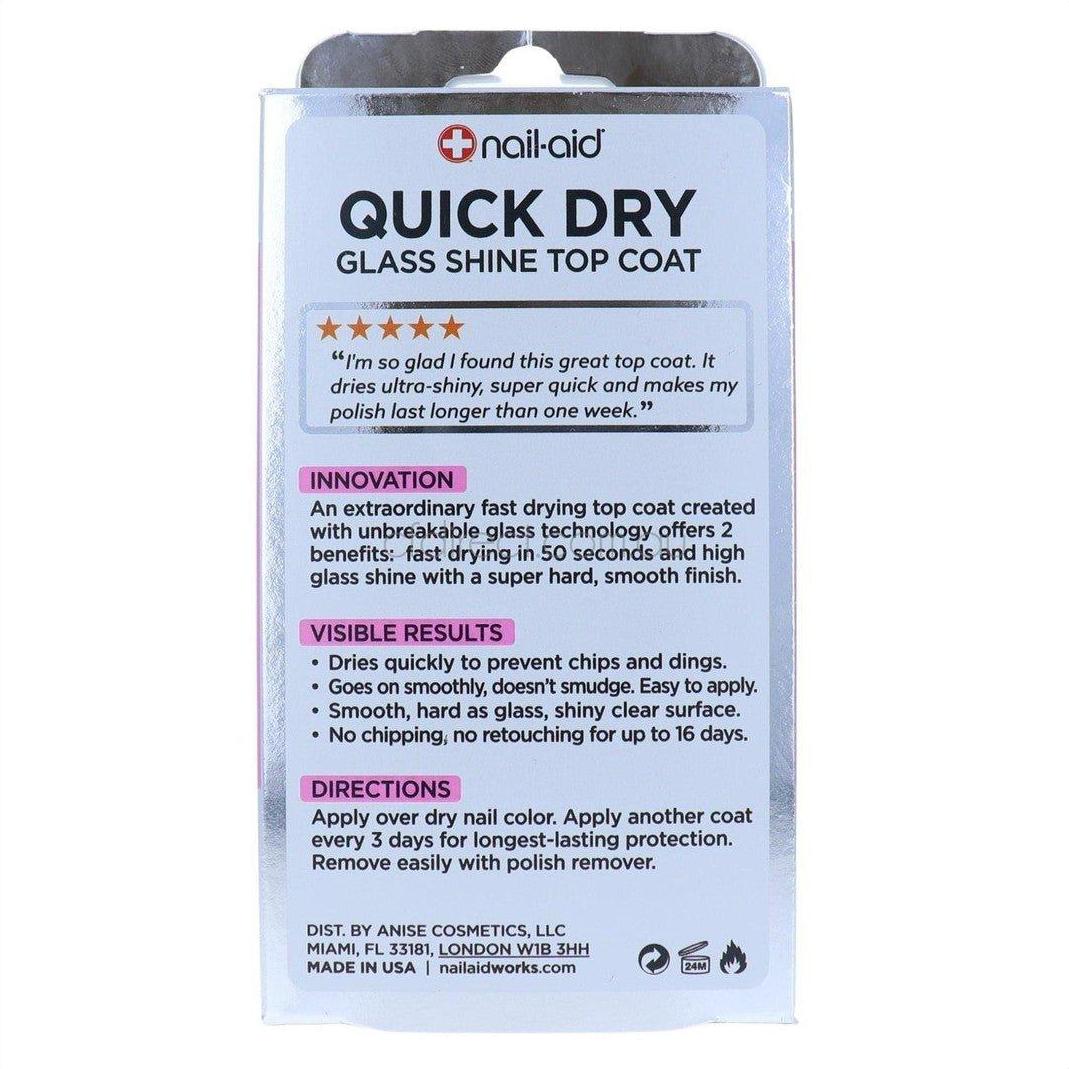 Nail-Aid Quick Dry Glass Shine Top Coat 15ml - Cosmetics Fragrance Direct-839186089499