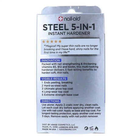 Nail-Aid Steel 5-In-1 Instant Hardener 15ml - Cosmetics Fragrance Direct-839186089505