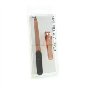 Nail File and Clipper Set - Rose Gold - Cosmetics Fragrance Direct-86454836