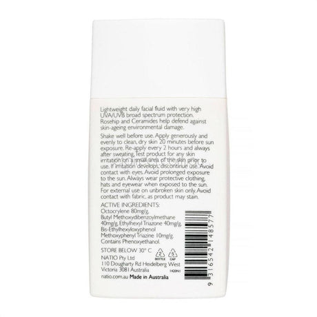 Natio Ageless Hydrating Face Fluid SPF 50+ 60ml - Cosmetics Fragrance Direct-9316542148577