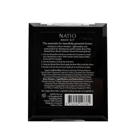 Natio Brow Kit 3.23g - Cosmetics Fragrance Direct-9316542127381