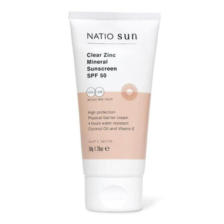 Natio Clear Zinc Mineral Sunscreen SPF50 - Cosmetics Fragrance Direct-9316542149086