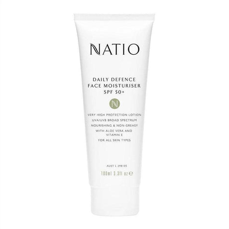 Natio Daily Defence Face Moisturiser SPF 50+ 100ml - Cosmetics Fragrance Direct-9316542134648