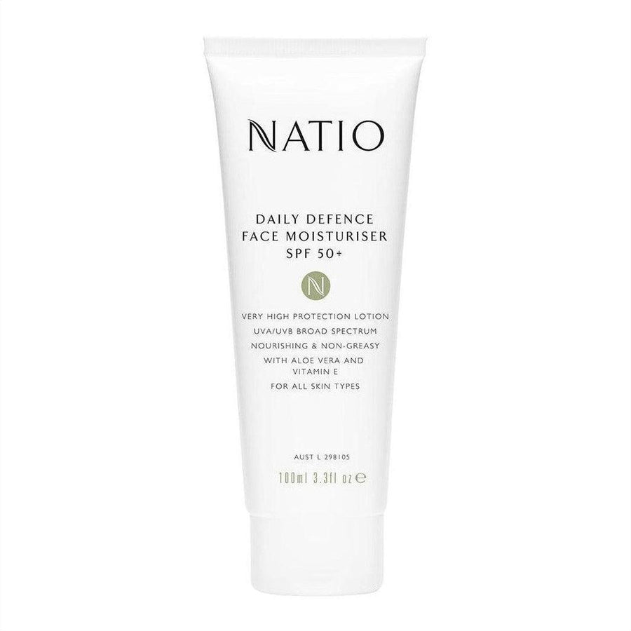 Natio Daily Defence Face Moisturiser SPF 50+ 100ml - Cosmetics Fragrance Direct-9316542134648