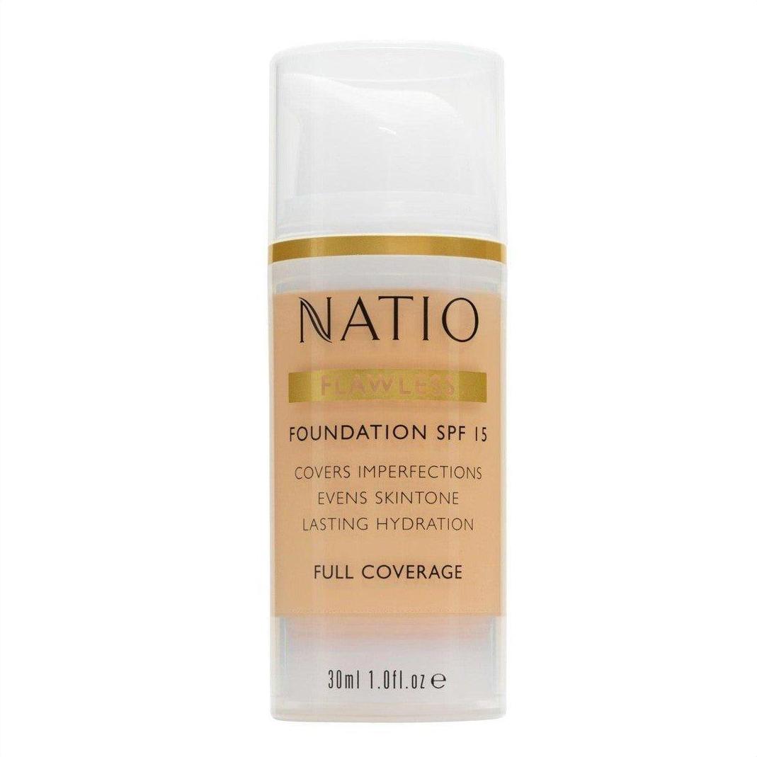 Natio Flawless Foundation SPF 15 Light Honey 30ml - Cosmetics Fragrance Direct-9316542130916