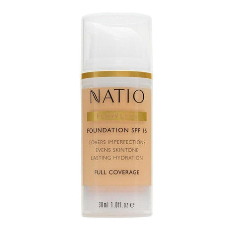 Natio Flawless Foundation SPF 15 Light Honey 30ml - Cosmetics Fragrance Direct-9316542130916