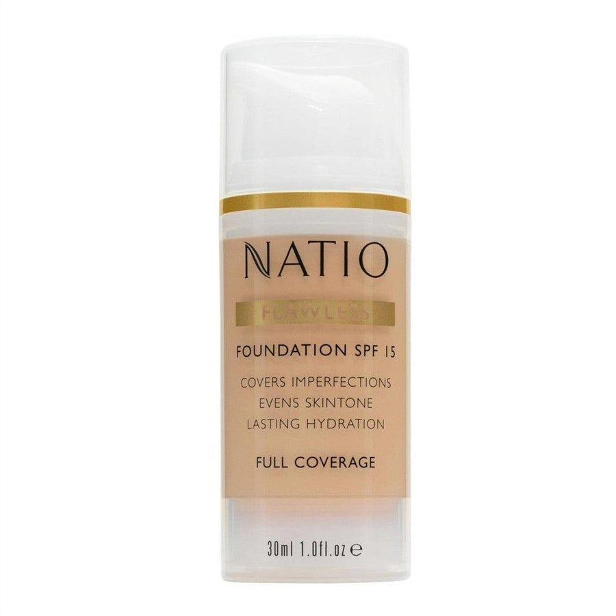 Natio Flawless Foundation SPF 15 Light Medium 30ml - Cosmetics Fragrance Direct-9316542130909