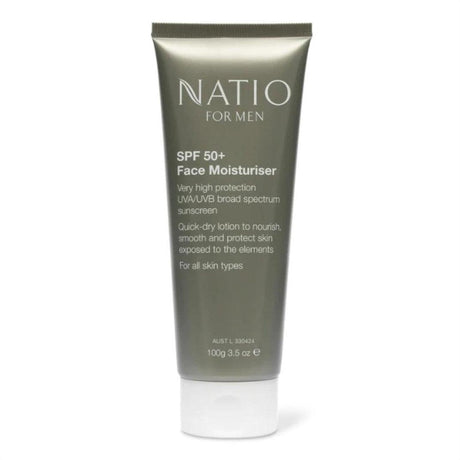 Natio For Men SPF 50+ Face Moisturiser 100g - Cosmetics Fragrance Direct-9316542143541