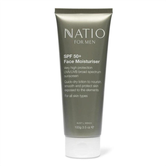 Natio For Men SPF 50+ Face Moisturiser 100g - Cosmetics Fragrance Direct-9316542143541