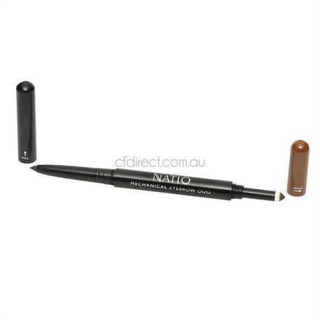 Natio Mechanical Eyebrow Duo Medium Brown 0.7g - Cosmetics Fragrance Direct-9316542140854
