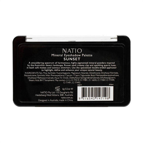 Natio Mineral Eyeshadow Palette - Sunset - Cosmetics Fragrance Direct-9316542147198
