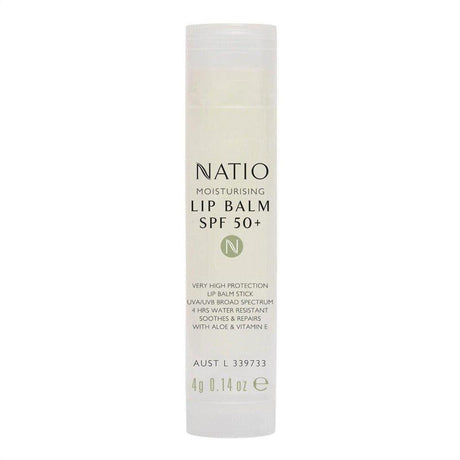 Natio Moisturising Lip Balm SPF 50+ 4g - Cosmetics Fragrance Direct-9316542146719