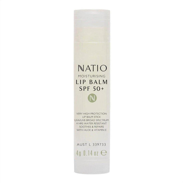 Natio Moisturising Lip Balm SPF 50+ 4g - Cosmetics Fragrance Direct-9316542146719
